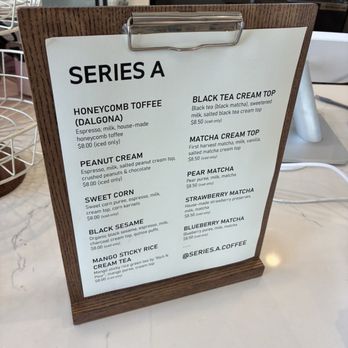 Series A Coffee - Menu (Jul 2026) - Coffee & Tea Near Me - Beverly Hills, California