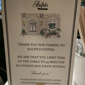 Ralph's Coffee - 45 minutes to enjoy your order. - Coffee & Tea Near Me - New York, New York Ralph's Coffee - 45 minutes to enjoy your order. - Coffee & Tea Near Me - New York, New York