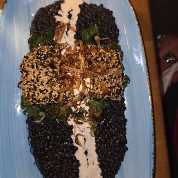 Nikos - Sesame crusted salmon - Greek Near Me - Durham, North Carolina Nikos - Sesame crusted salmon - Greek Near Me - Durham, North Carolina