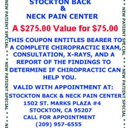Stockton Back & Neck Pain - This is our latest coupon. The other 2 that are posted are no longer valid.