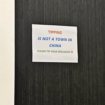 Zapatat - Tipping is not a town in China! I love this haha - Tattoo Removal Near Me - Arlington, Virginia