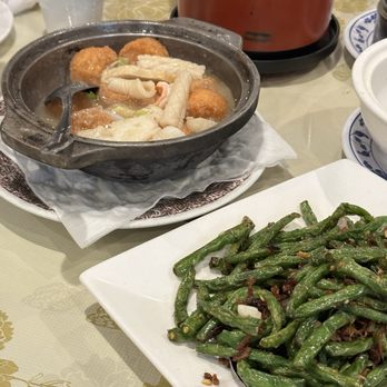 Oriental Pearl Restaurant - Green Bean with XO Sauce, Seafood in Egg Tofu - Seafood Near Me - Chamblee, Georgia Oriental Pearl Restaurant - Green Bean with XO Sauce, Seafood in Egg Tofu - Seafood Near Me - Chamblee, Georgia
