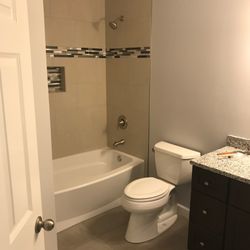 Westmont Tile - Shower and Floor tile Installed