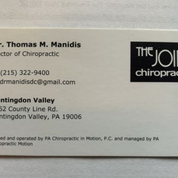 The Joint Chiropractic - I found Dr Toms gmail account on his business card. - Chiropractors Near Me - Huntingdon Valley, Pennsylvania The Joint Chiropractic - I found Dr Toms gmail account on his business card. - Chiropractors Near Me - Huntingdon Valley, Pennsylvania