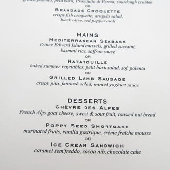 Auberge du Pommier - Summerlicious 2012 Menu - French Near Me - Toronto, Ontario