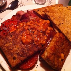 Banner's Restaurant - Meat English breakfast (sub hashbrowns for eggs), and my wife ate the mushrooms