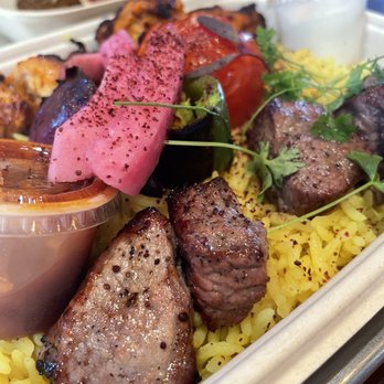 Mazra - Closeup of lamb kebab. Expertly done. - Middle Eastern Near Me - San Bruno, California