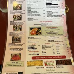 Strawberry Field Cafe - Lunch side menu