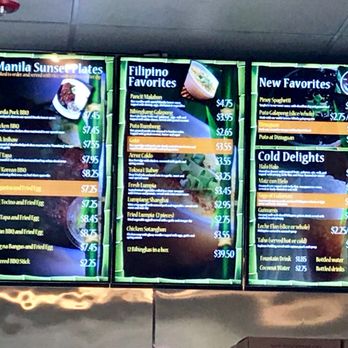 Manila Sunset - Overhead menu - Filipino Near Me - Tukwila, Washington Manila Sunset - Overhead menu - Filipino Near Me - Tukwila, Washington
