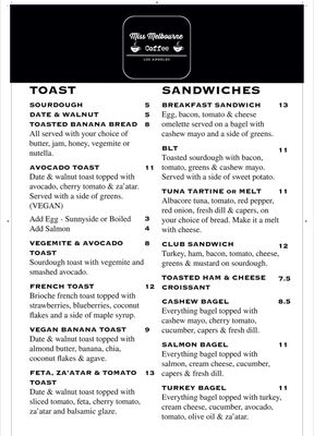 Menu photo 5 Miss Melbourne Coffee West Hollywood, CA