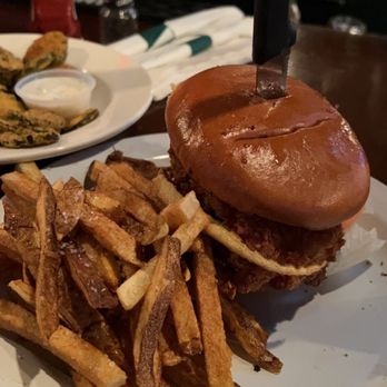 The Roaming Gnome Pub & Eatery - Fried chicken sandwich with home fries - Pubs Near Me - Sevierville, Tennessee The Roaming Gnome Pub & Eatery - Fried chicken sandwich with home fries - Pubs Near Me - Sevierville, Tennessee