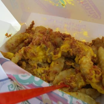 Nathan's Famous - Bacon Cheese FRIES!! - Hot Dogs Near Me - Brooklyn, New York