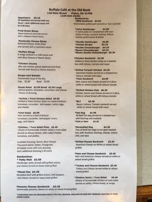 Menu photo 3 Buffalo Cafe Plains, GA