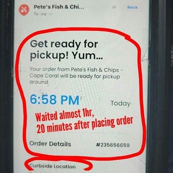 Famous Philly - How long we waited to be served an online curbside order that we had to come in for - Fish & Chips Near Me - Cape Coral, Florida Famous Philly - How long we waited to be served an online curbside order that we had to come in for - Fish & Chips Near Me - Cape Coral, Florida