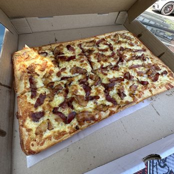 Franco's Pizzeria - Sicilian garlic butter with bacon - Pizza Near Me - Ithaca, New York