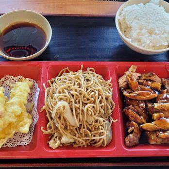 Bamboo Teri House - Mixed Tempura and Chicken Teriyaki and noodles... - Japanese Near Me - Long Beach, California