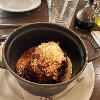 Marcella's - Veal Meatball. It's good and they serve it in a cute little Staub Dutch oven. - Italian Near Me - Columbus, Ohio