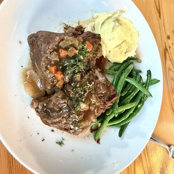 Moondance Grill - Boneless Braised Short Ribs. Garlic Mashed Potatoes. Green Beans. Tremendous! - New American Near Me - Germantown, Tennessee Moondance Grill - Boneless Braised Short Ribs. Garlic Mashed Potatoes. Green Beans. Tremendous! - New American Near Me - Germantown, Tennessee
