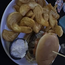 Backyard burger with my add-on of garlic aioli