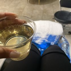 Serenity Nails & Spa - White Wine is pretty good with todays Milk & Honey Pedicure.