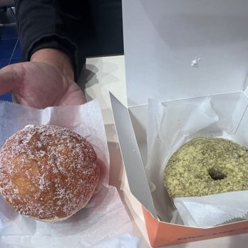 Old Ferry Donut - CREAM CHEESE on left, Butter Pistachio Donut on right - Donuts Near Me - San Gabriel, California Old Ferry Donut - CREAM CHEESE on left, Butter Pistachio Donut on right - Donuts Near Me - San Gabriel, California
