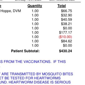 Lugari Pet Salon - Zeke's vet bill shows he weighed 62lb, but Lugari's partner tried to charge him for being over 70lb on the broken scale. - Pet Groomers Near Me - Scottsdale, Arizona Lugari Pet Salon - Zeke's vet bill shows he weighed 62lb, but Lugari's partner tried to charge him for being over 70lb on the broken scale. - Pet Groomers Near Me - Scottsdale, Arizona