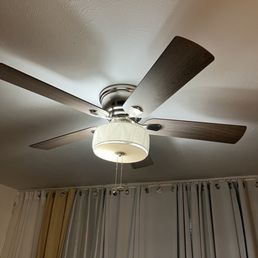 Damon did an exceptional job installing our ceiling fan. Thank you.
