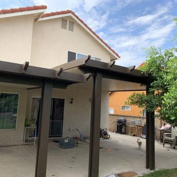 Davis Patio Covers - Two patios due to having a window on one side of the home and having to go under the standard - Patio Coverings Near Me
