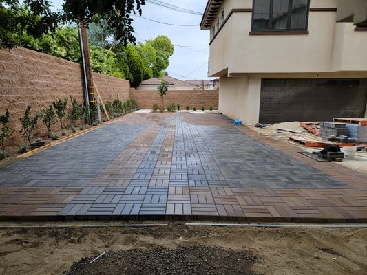 Paver Installation Project - Arcadia, CA - Our team was hired to install pavers that would represent the patio of a building complex.