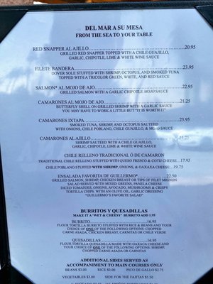 Menu photo 2 Guillermo's Restaurante Palm Desert, CA Menu photo 2 Guillermo's Restaurante Palm Desert, CA