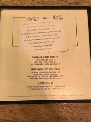 Menu photo 1 Aux Cadrans Paris, 75