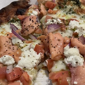 Redondo Beach Brewing - Salmon flatbread- delicious! - American Near Me - Redondo Beach, California Redondo Beach Brewing - Salmon flatbread- delicious! - American Near Me - Redondo Beach, California