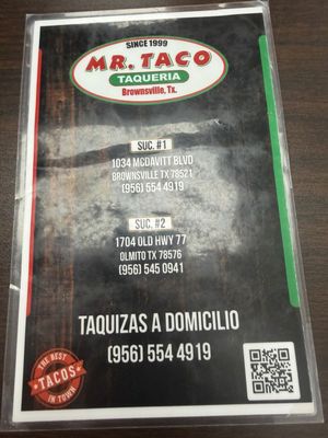 Menu photo 2 Mr Taco Brownsville, TX Menu photo 2 Mr Taco Brownsville, TX