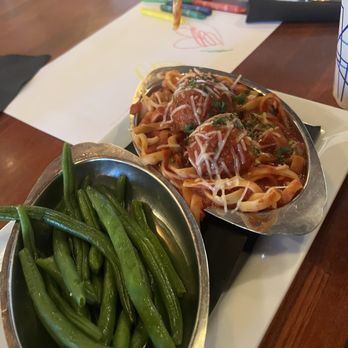 Kafe Kokopelli - Kids Pasta with meatballs, and green beans - New American Near Me - Dade City, Florida