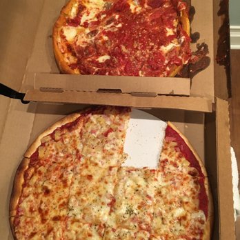 Bartoli's Pizzeria - The deep dish might've gotten a little tipped in the car, but still delicious - Pizza Near Me - Chicago, Illinois