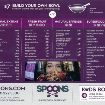 Spoons - Build Your Own Menu - Acai Bowls Near Me - Charlotte, North Carolina Spoons - Build Your Own Menu - Acai Bowls Near Me - Charlotte, North Carolina