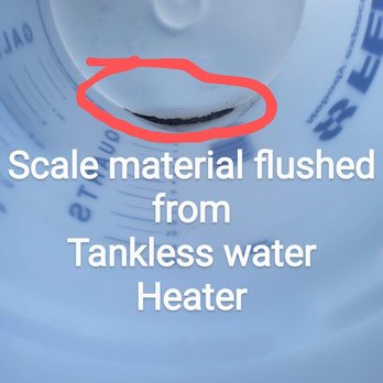 Elite Plumbing & Drains - Scale material obtained from Tankless water heater flush - Plumbing Near Me - Riverside, California