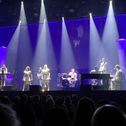 a band performing on stage a band performing on stage