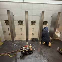 All Plumbing & Air Solutions - Hydro jetting Men's bathroom Urinal drain lines & cleaning urinals as preventative maintenance!