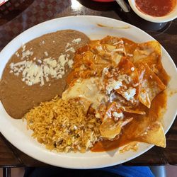 Casa Herrera - Chicken Mexican Chilaquiles with Red Sauce Yum!