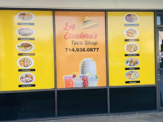 Menu photo 5 Los Escaleras Taco Shop Orange, CA