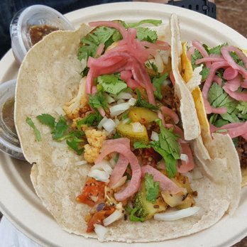 Revolution Vegan Kitchen - Veggie taco on a brown rice tortilla - Vegan Near Me - Austin, Texas