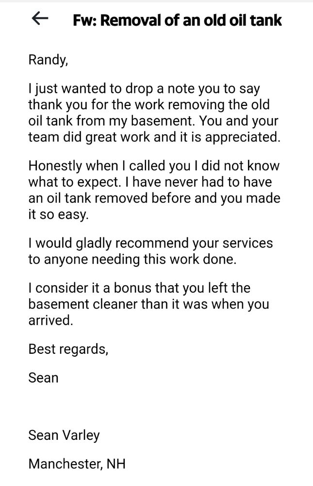 Slide of OIL TANK REMOVAL