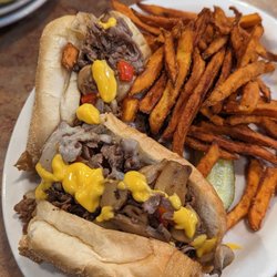 Lil Rebel Family Restaurant - Philly cheese steak and sweet potato fries