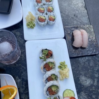 Oku - Salmon roll not spicy, Spicy Tuna Roll, yellowtail - Sushi Bars Near Me - Santa Barbara, California Oku - Salmon roll not spicy, Spicy Tuna Roll, yellowtail - Sushi Bars Near Me - Santa Barbara, California