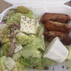 Roma Pizza Plus - Classic Greek potatoes and salad (Souvlaki pita already eaten), been eating here since I was literally 2 years old