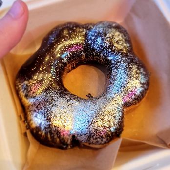 AlimamaTea - Onyx Mochi Donut. Dark chocolate and caramel. Outstanding texture and good flavor - Desserts Near Me - New York, New York