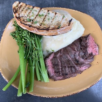 Urban Plates - Grilled Grass Fed Steak w/ Sesame Broccolini & Mashed Potatoes - Salad Near Me - Pasadena, California