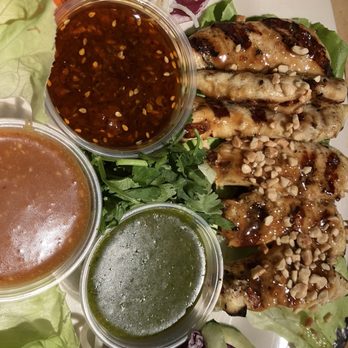The Cheesecake Factory - Lettuce wraps (ordered as an appetizer but came out AFTER our entrees); fresh and delicious tasting; yummy sauces - American Near Me - Reno, Nevada
