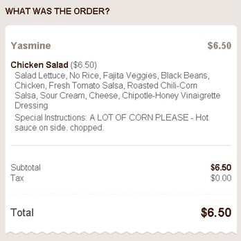 Chipotle Mexican Grill - Salad dressing was clearly a part of my order. This is the second time this has happened. - Mexican Near Me - Independence, Ohio Chipotle Mexican Grill - Salad dressing was clearly a part of my order. This is the second time this has happened. - Mexican Near Me - Independence, Ohio